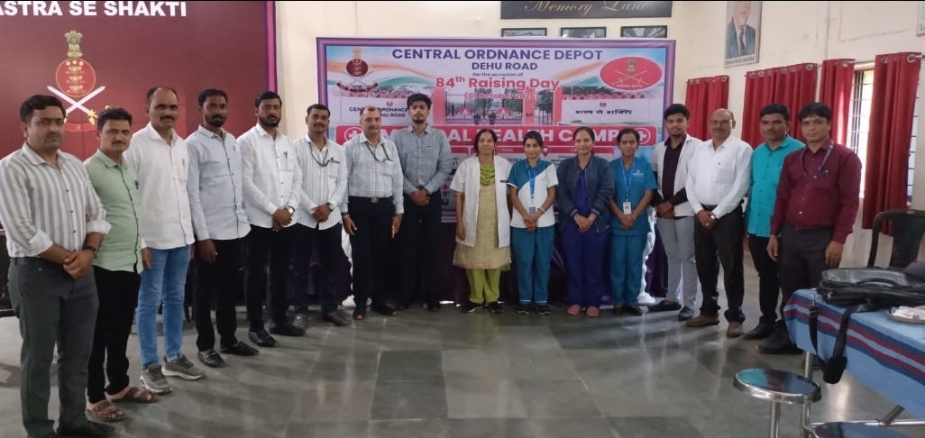 केंद्रीय आयुध भांडार येथे ८४ व्या वर्धापन दिनानिमित्त आरोग्य तपासणी शिबीर  संपन्न