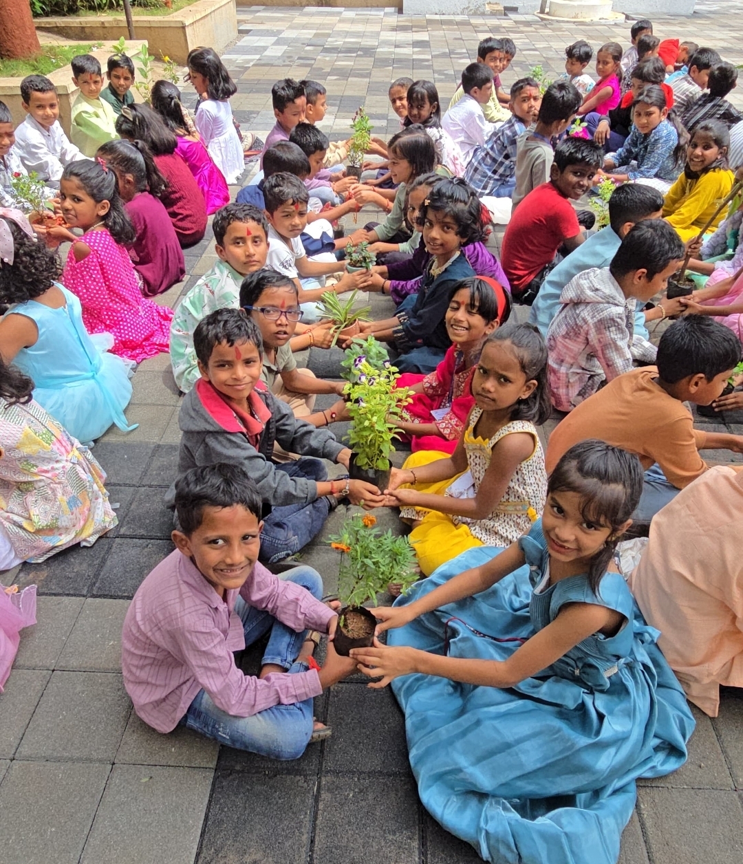 वृक्ष रोपे देऊन  बाबुरावजी घोलप प्राथमिक विद्यालयात पर्यावरणपूरक रक्षाबंधन साजरे