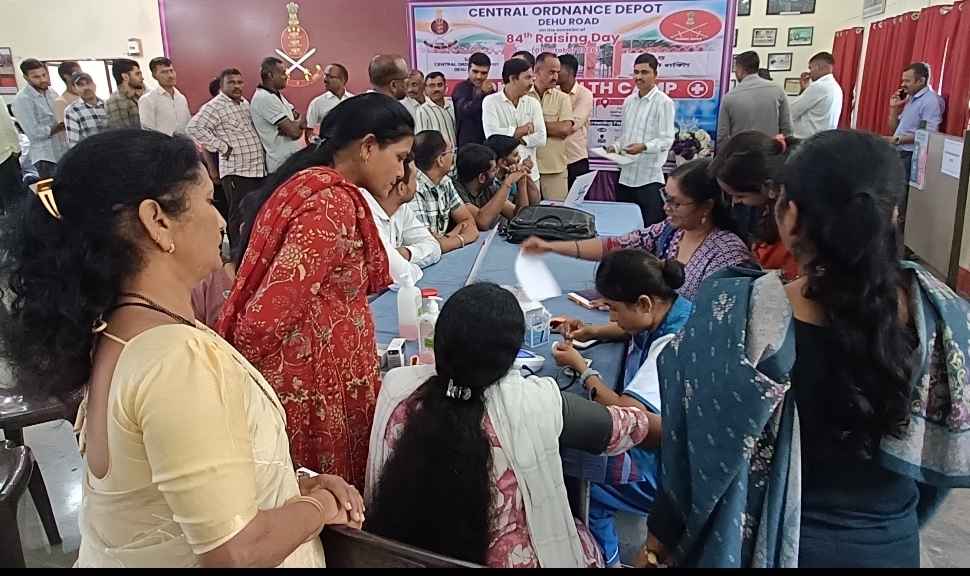 केंद्रीय आयुध भांडार येथे ८४ व्या वर्धापन दिनानिमित्त आरोग्य तपासणी शिबीर  संपन्न